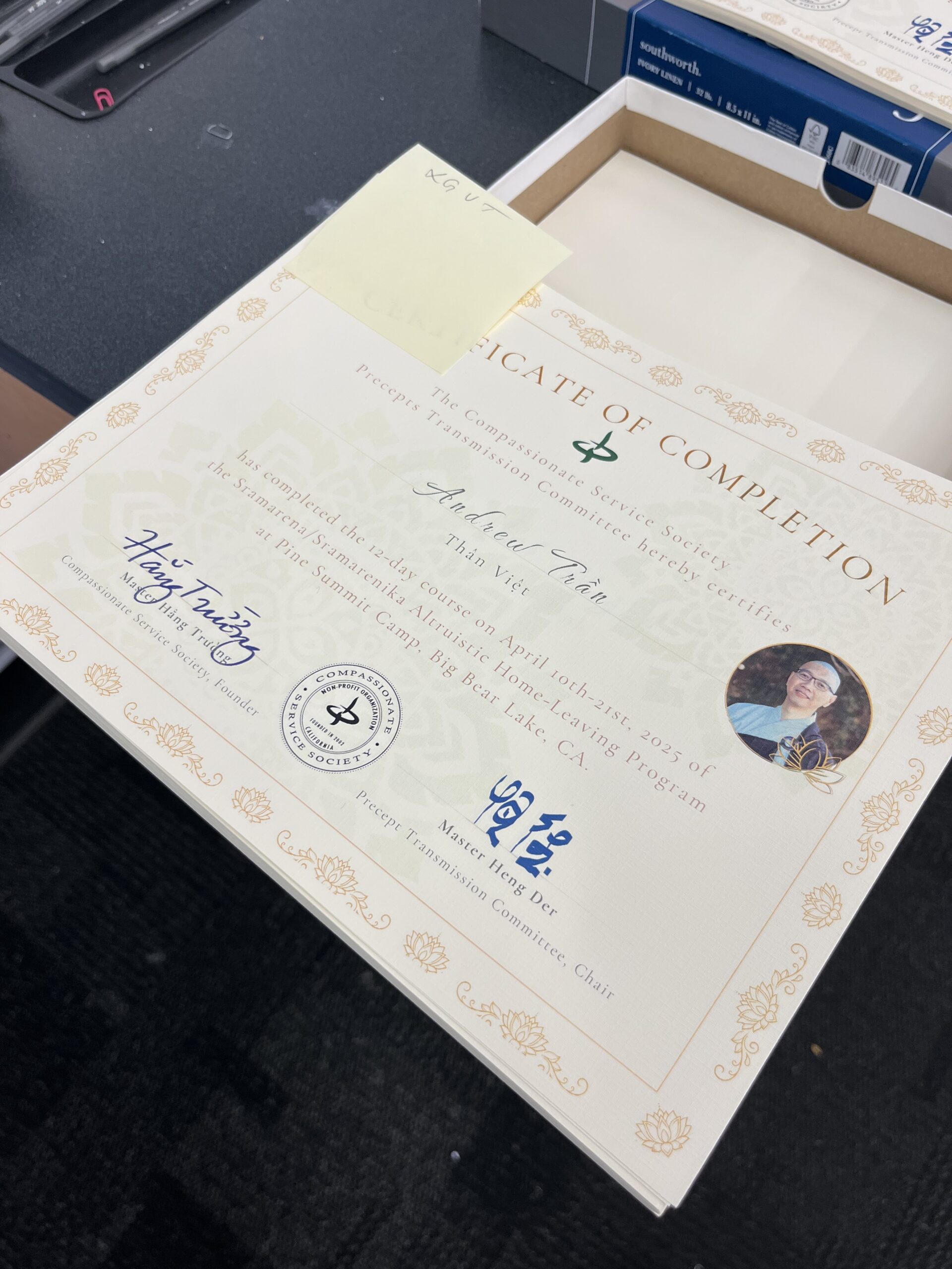 Sangha 2025 – Letter of Appreciation